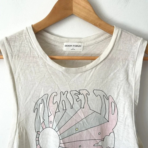 Aritzia Denim Forum  The Debbie Graphic Muscle Tank Size Small - Picture 4 of 6